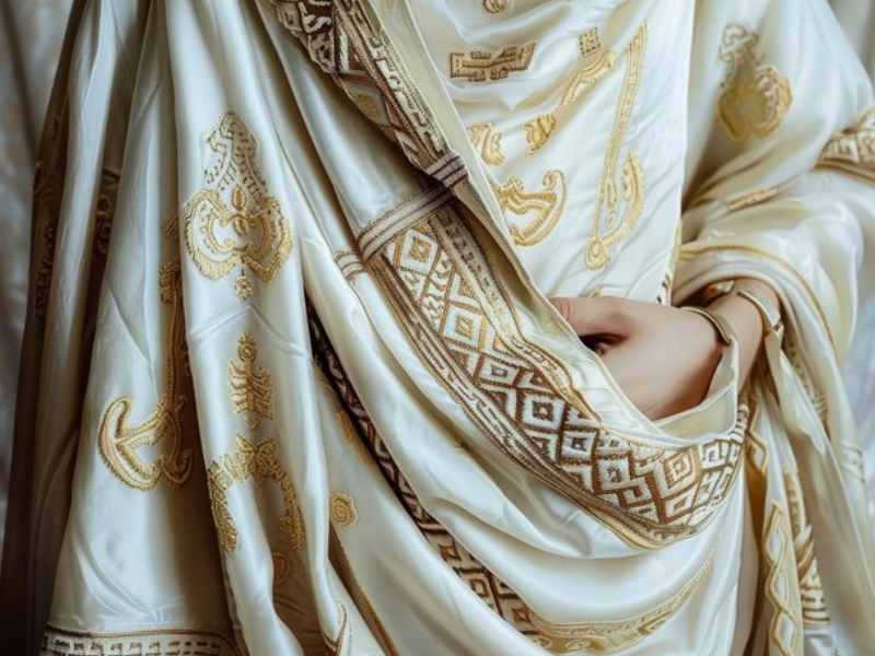 Silk Panche with Zari Border